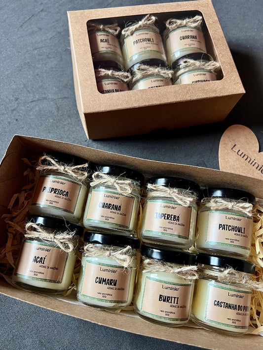 Mini velas aromáticas - Aromas da Amazônia kit 6 ou 8 unidades